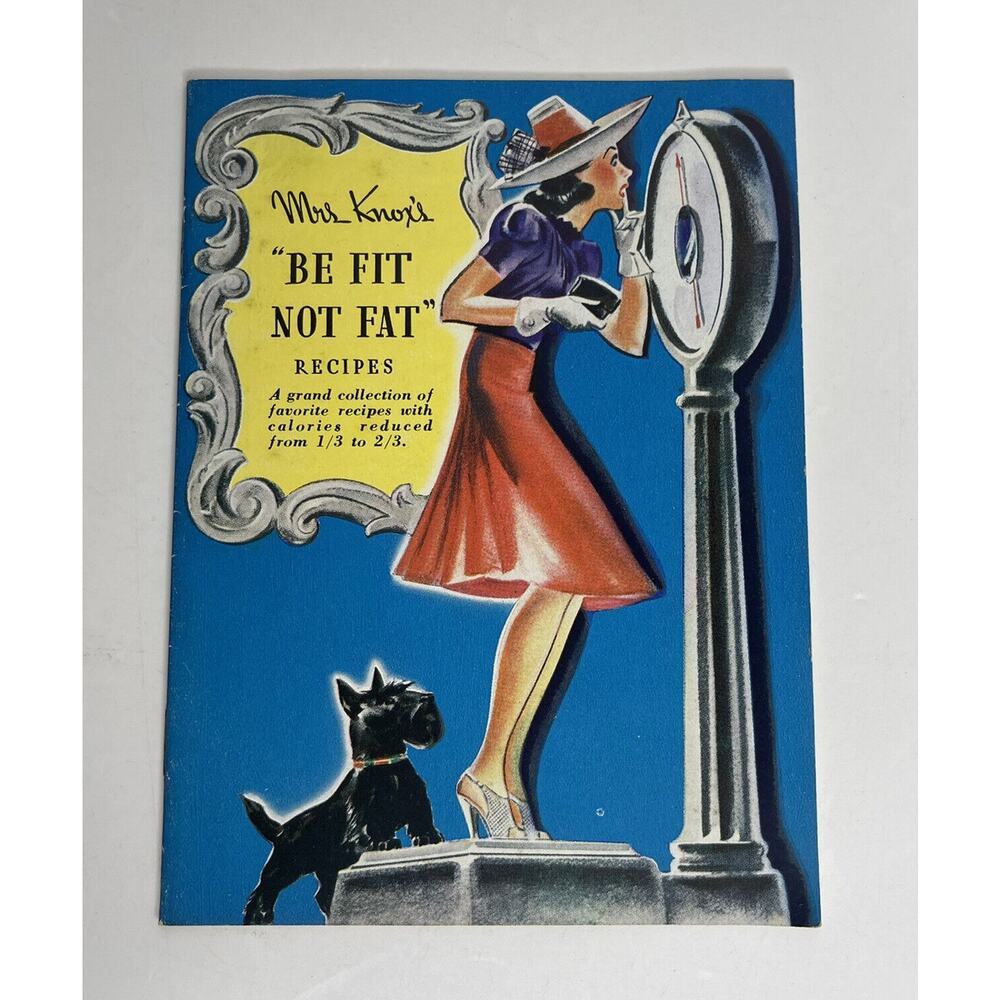 Vintage 1939 Mrs Knox's "Be Fit Not Fat" Recipes Knox Advertising Booklet MCM